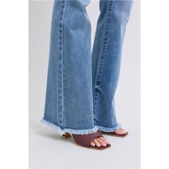 Judy Blue Full Size Raw Hem High Rise Bootcut Jeans‎ - Picture 5 of 9